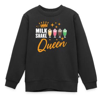 Reine du milkshake - Sweat Premium enfant bio - noir - Devant - AI Model Kid Female (0cm)