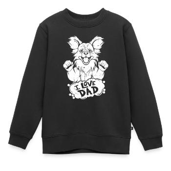Papillon I Love Dad - Kinder Premium Organic Sweatshirt - Schwarz - Vorne - AI Model Kid Female (0cm)