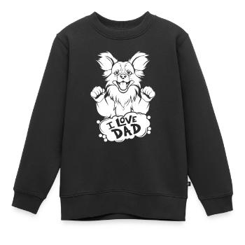 Papillon I Love Dad - Kinder Premium Organic Sweatshirt - Schwarz - Vorne - AI Model Kid Female (0cm)