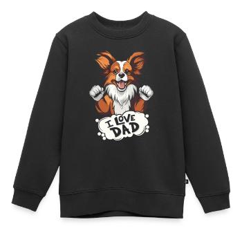 Papillon I Love Dad - Kinder Premium Organic Sweatshirt - Schwarz - Vorne - AI Model Kid Female (0cm)