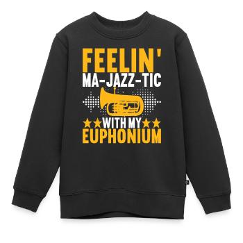 Euphonium Euphonist - Kids Premium Organic Sweatshirt - black - Front - AI Model Kid Female (0cm)