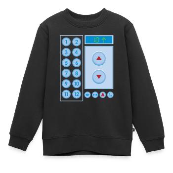 Aufzug Lift Aufzugsknöpfe Fahrstuhl - Kinder Premium Organic Sweatshirt - Schwarz - Vorne - AI Model Kid Female (0cm)