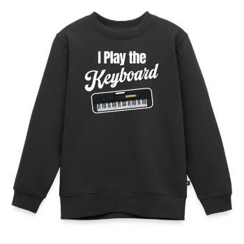 I play the keyboard waltz, keyboarder, - Kids Premium Organic Sweatshirt - black - Front - AI Model Kid Female (0cm)