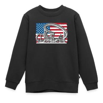 Montagnes russes États-Unis - Sweat Premium enfant bio - noir - Devant - AI Model Kid Female (0cm)