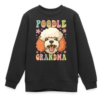Groovy Hundeliebhaberin - Kinder Premium Organic Sweatshirt - Schwarz - Vorne - AI Model Kid Female (0cm)
