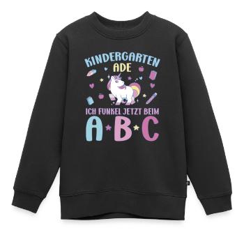 Bye Kindergarten Einhorn Kita Abgänger Mädchen - Kinder Premium Organic Sweatshirt - Schwarz - Vorne - AI Model Kid Female (0cm)