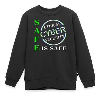Ethical Cyber Security SAFE - Kids Premium Organic Sweatshirt - black - Front - AI Model Kid Female (0cm)