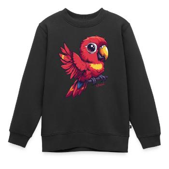 Perroquet super mignon - Sweat Premium enfant bio - noir - Devant - AI Model Kid Female (0cm)