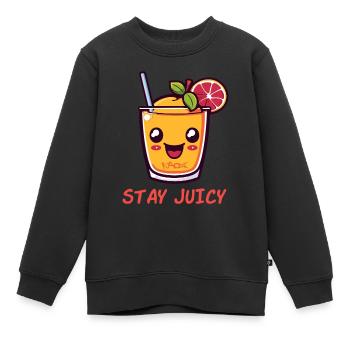 Jus fruité : restez juteux - Sweat Premium enfant bio - noir - Devant - AI Model Kid Female (0cm)