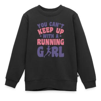 Coureur - Sweat Premium enfant bio - noir - Devant - AI Model Kid Female (0cm)