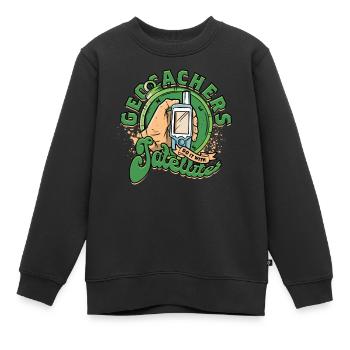 Geocachers Do It With Satellites - Kinder Premium Organic Sweatshirt - Schwarz - Vorne - AI Model Kid Female (0cm)
