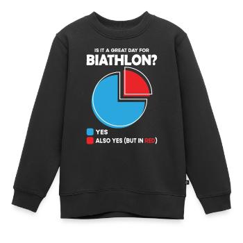 Est-ce un grand jour pour le biathlon ? - Sweat Premium enfant bio - noir - Devant - AI Model Kid Female (0cm)