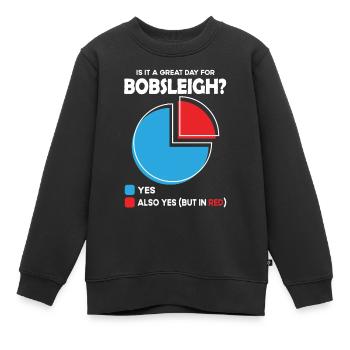 Est-ce un grand jour pour le bobsleigh ? - Sweat Premium enfant bio - noir - Devant - AI Model Kid Female (0cm)