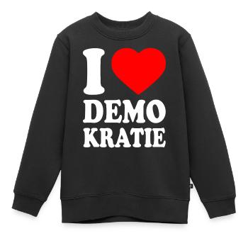 i love demokratie - Kinder Premium Organic Sweatshirt - Schwarz - Vorne - AI Model Kid Female (0cm)