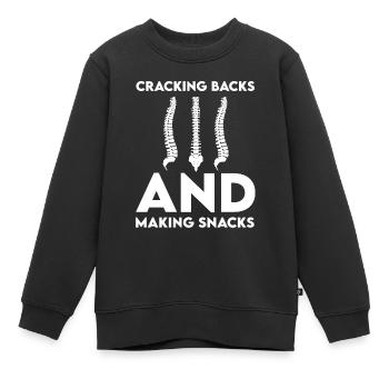 Behandlung vonChiropraktiker Wirbelsäule Richten - Kinder Premium Organic Sweatshirt - Schwarz - Vorne - AI Model Kid Female (0cm)