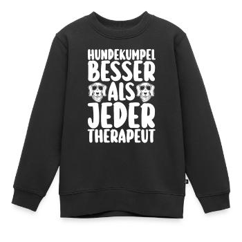 Chien Propriétaire De Chien Propriétaire De Chien Motif Chiens - Sweat Premium enfant bio - noir - Devant - AI Model Kid Female (0cm)