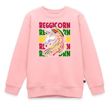 Reggae Einhorn Reggicorn - Kinder Premium Organic Sweatshirt - Rosa - Vorne - AI Model Kid Female (0cm)