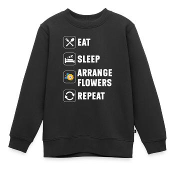 Designer floral Fleuriste Fleuriste Fleuriste - Sweat Premium enfant bio - noir - Devant - AI Model Kid Female (0cm)