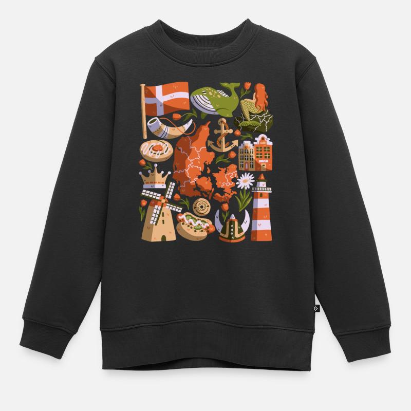 Danemark - Sweat Premium enfant bio - noir