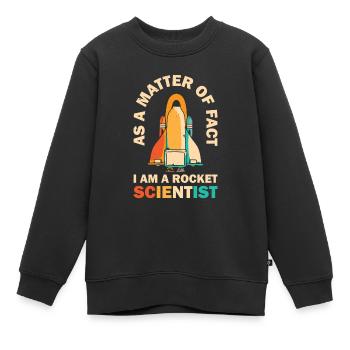 Rétro Rocket Scientist Spaceman Navette spatiale - Sweat Premium enfant bio - noir - Devant - AI Model Kid Female (0cm)