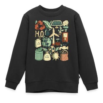 Ecology, environmental protection and sustainability - Kids Premium Organic Sweatshirt - black - Front - AI Model Kid Female (0cm)