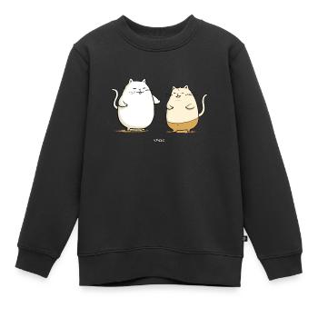 Mollige Katzen Freunde - Kinder Premium Organic Sweatshirt - Schwarz - Vorne - AI Model Kid Female (0cm)