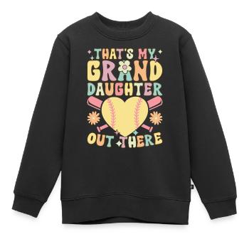 Groovy Softball Spieler - Kinder Premium Organic Sweatshirt - Schwarz - Vorne - AI Model Kid Female (0cm)
