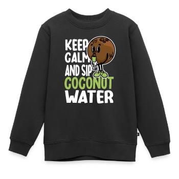 Kokosnusswasser Humor - Kinder Premium Organic Sweatshirt - Schwarz - Vorne - AI Model Kid Female (0cm)