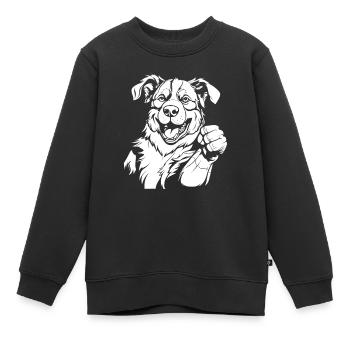 Border Collie - Kinder Premium Organic Sweatshirt - Schwarz - Vorne - AI Model Kid Female (0cm)