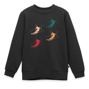 Championnat de slalom - Sweat Premium enfant bio - noir - Devant - AI Model Kid Female (0cm)