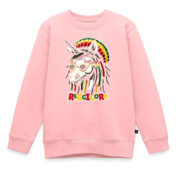 Reggae Einhorn Reggicorn - Kinder Premium Organic Sweatshirt - Rosa - Vorne - AI Model Kid Female (0cm)