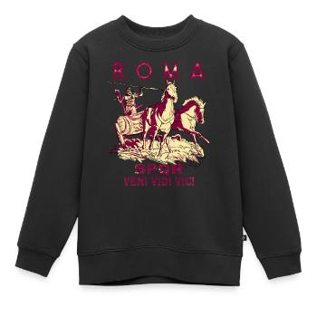ROMA STREITWAGEN SPQR VENI VIDI VICI - Kinder Premium Organic Sweatshirt - Schwarz - Vorne - AI Model Kid Female (0cm)