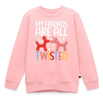 Ballontier Balloon Twisting - Kinder Premium Organic Sweatshirt - Rosa - Vorne - AI Model Kid Female (0cm)
