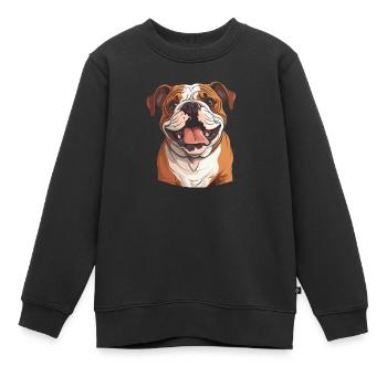 Bouledogue - Sweat Premium enfant bio - noir - Devant - AI Model Kid Female (0cm)