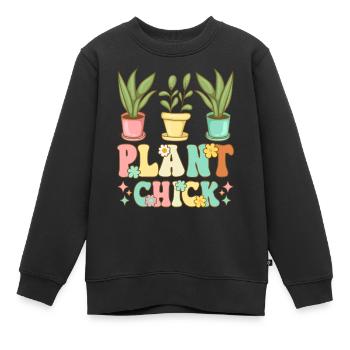 Pflanzenbasierte Ernährung Weiblich Vegetarisch Ve - Kinder Premium Organic Sweatshirt - Schwarz - Vorne - AI Model Kid Female (0cm)