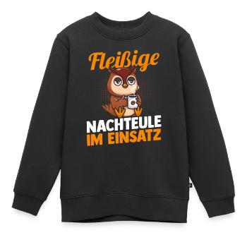 Kaffee Fleißige Nachteule Nachtschicht - Kinder Premium Organic Sweatshirt - Schwarz - Vorne - AI Model Kid Female (0cm)