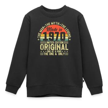 Vintage 1970 Birthday Celebration - Kinder Premium Organic Sweatshirt - Schwarz - Vorne - AI Model Kid Female (0cm)