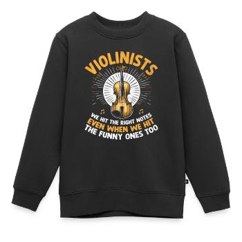 Geiger: Wir treffen die richtigen Töne, auch wenn wir treffen - Kinder Premium Organic Sweatshirt - Schwarz - Vorne - AI Model Kid Female (0cm)