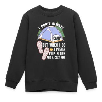 Camping Flip Flops Camper Natur Outdoor - Kinder Premium Organic Sweatshirt - Schwarz - Vorne - AI Model Kid Female (0cm)