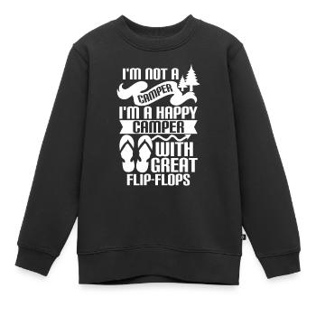 Camping Flip Flops Camper Natur Outdoor - Kinder Premium Organic Sweatshirt - Schwarz - Vorne - AI Model Kid Female (0cm)