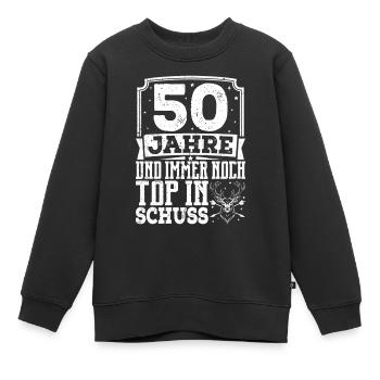 50 Jahre und immer noch top in Schuss - Kinder Premium Organic Sweatshirt - Schwarz - Vorne - AI Model Kid Female (0cm)