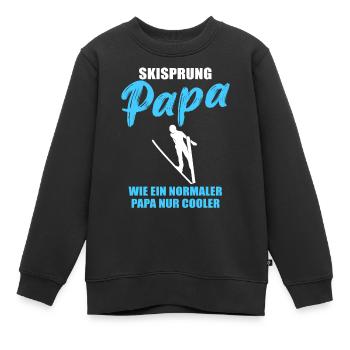 Skisprung Papa: Coolness pur - Kinder Premium Organic Sweatshirt - Schwarz - Vorne - AI Model Kid Female (0cm)