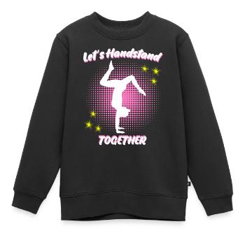 Équilibre sur les mains Gymnaste Équilibre sur les mains - Sweat Premium enfant bio - noir - Devant - AI Model Kid Female (0cm)