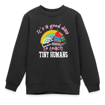 Funny Teacher Elementary School Teacher Lessons - Kids Premium Organic Sweatshirt - black - Front - AI Model Kid Female (0cm)