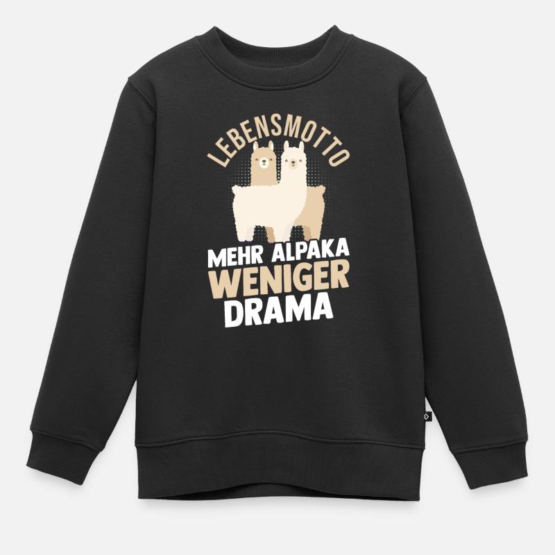 Alpaka - Kinder Premium Organic Sweatshirt - Schwarz