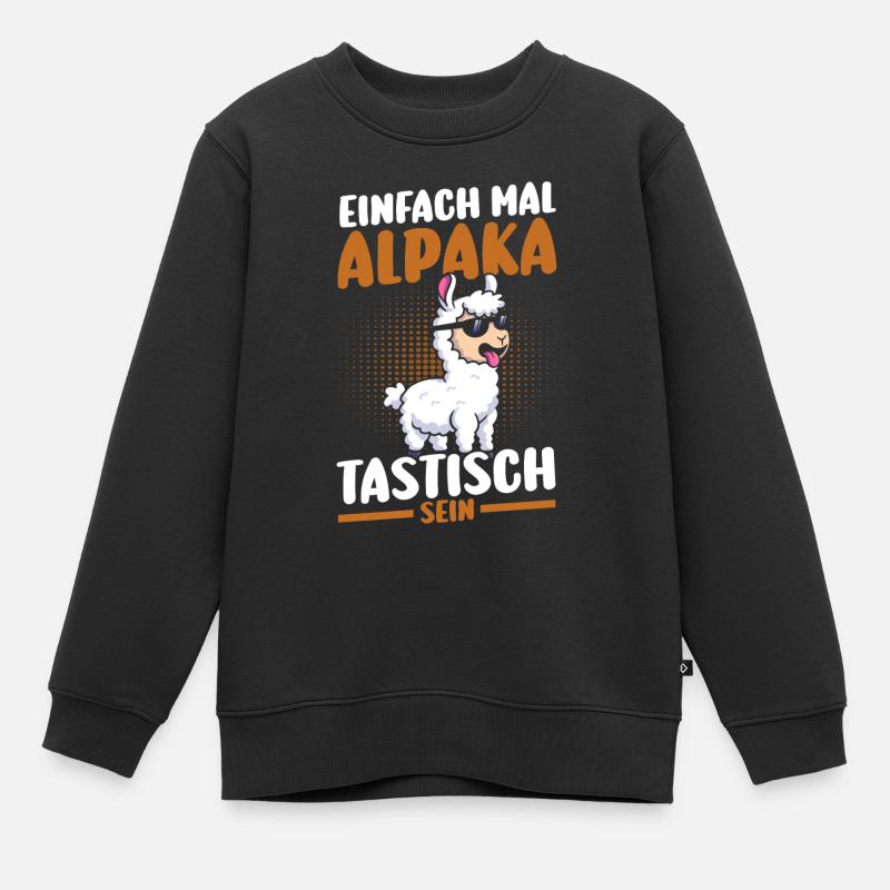 Alpaka - Kinder Premium Organic Sweatshirt - Schwarz