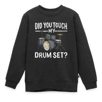 Schlagzeuger Schlagzeug - Kinder Premium Organic Sweatshirt - Schwarz - Vorne - AI Model Kid Female (0cm)
