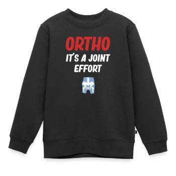 ortho ortho it's a joint effort lus - Kids Premium Organic Sweatshirt - black - Front - AI Model Kid Female (0cm)