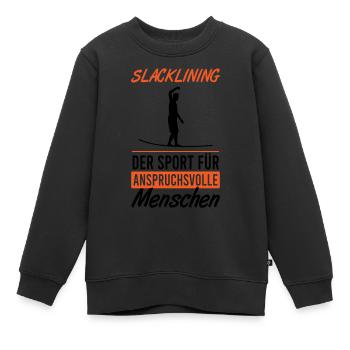 Slackline Meisterklasse - Geschenk - Kinder Premium Organic Sweatshirt - Schwarz - Vorne - AI Model Kid Female (0cm)