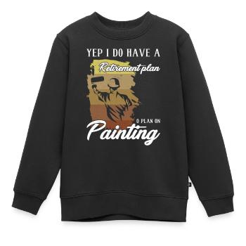 Retirementplan Painting künstlerisch Dekorieren - Kinder Premium Organic Sweatshirt - Schwarz - Vorne - AI Model Kid Female (0cm)